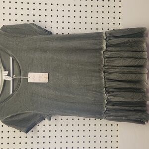 L love NWT ruffle shirt women's size medium green